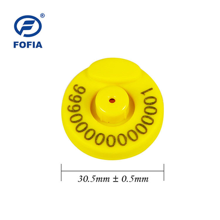 Thẻ gia súc FDX-B 134,2khz với thẻ tai TPU chip RFID có số in laser