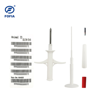 2.12X11.5mm ID RFID Bioglass Microchip Tag 134.2KHZ cho ngựa trong ống tiêm trắng