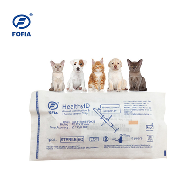 134,2kHz FOFIA Thẻ nhiệt độ chó ISO Microchip với công nghệ phát hiện nhiệt độ