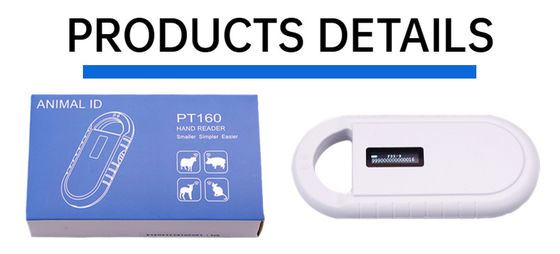 Fofia Máy cầm tay Vật liệu nhựa động vật Microchip RFID Card Reader PT160 134.2kHz OLED Screen USB Lithium Battery CE Chứng nhận ISO 5-10cm