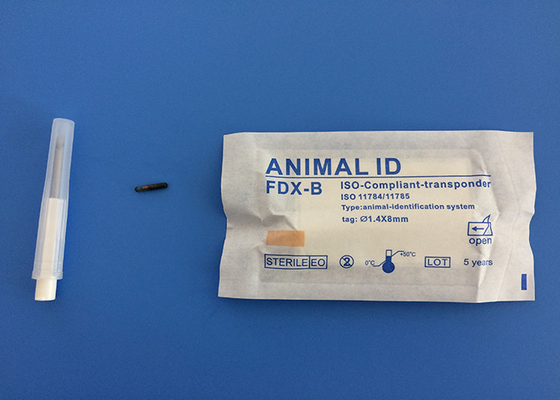 IP67 Animal ISO Transponder Microchip 15 Digits For Glass Tag , Blue Color