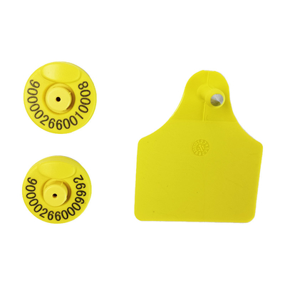 Nhãn tai RFID màu vàng với TPU và thẻ tai ICAR ISO11784/5 FDX-B