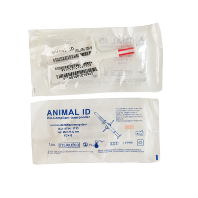 134.2 KHz Tần số Pet ID Microchip 2.12 * 12mm Kích thước Đọc phạm vi 5-10cm Transponder Syringe