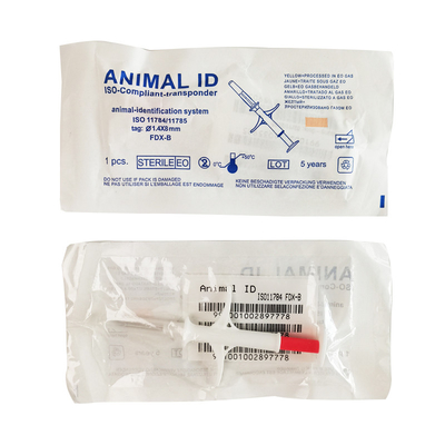 Tiêu chuẩn R/W ISO 11784/5 FDX-B ISO Microchip nhận dạng trong ống tiêm màu trắng để nhận dạng động vật