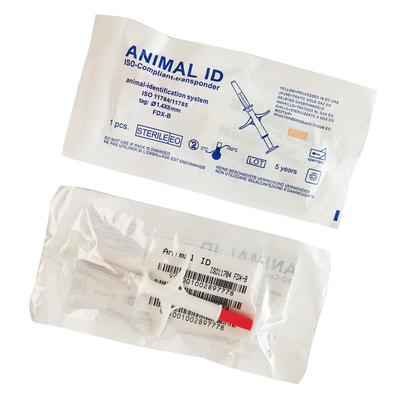 Nhãn microchip cấy ghép EO khử trùng số 15 chữ số phổ quát số chip động vật