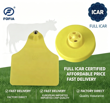 Nhãn tai điện tử thiết kế TPU bền được chứng nhận ICAR để theo dõi gia súc và các hệ thống quản lý gia súc toàn diện