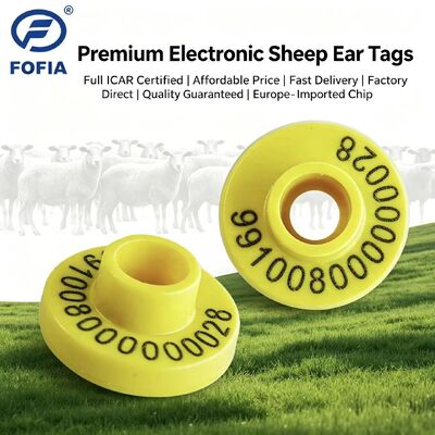 Nhãn tai điện tử RFID ISO11784 85 FDX B phù hợp với ICAR Tiêu chuẩn chống nước TPU để truy xuất dấu vết và quản lý động vật