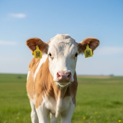 FOFIA Cow TPU Visual Yellow Cattle Connect Cattle Ear Tag Mô hình T921