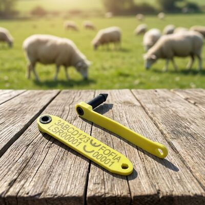 Long One-piece TPU Electronic Ear Tag 134.2KHz cho cừu và dê