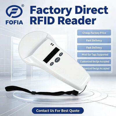 Máy đọc cầm tay RFID chống nước với màn hình OLED 128x32 USB cho nhựa Giải pháp tầm xa cho vật nuôi và nông trại & trang trại sử dụng 125khz