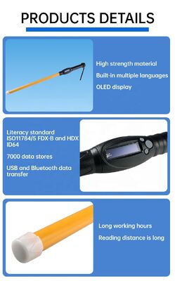 FOFIA Đầu đọc thẻ RFID PT280 chống nước 134,2kHz Nhựa PVC NLIS Úc ICAR được phê duyệt ID gia súc USB ISO 11784/5 10-20cm