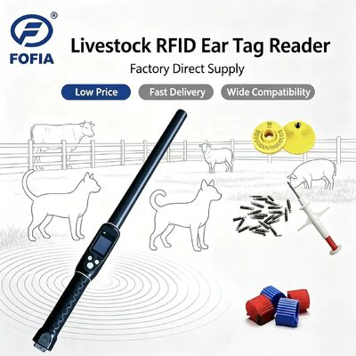 Chất chống nước bền tầm xa 134.2kHz RFID Ear Tag Reader ISO11784/5 Protocol 30-100cm Khoảng cách đọc PVC