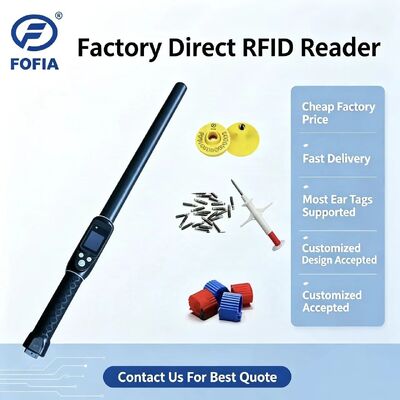 FOFIA Chống Nước Tầm Xa 134.2kHz RFID Tai Đọc Thẻ ISO11784/5 Giao Thức 30-100cm Khoảng Cách Đọc PVC