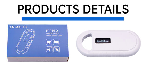 Máy đọc thẻ RFID vật nuôi nhựa cầm tay PT160 màn hình OLED 134.2kHz pin lithium USB CE chứng nhận ISO 11784/11785