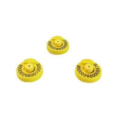 Nhãn tai RFID cho gia súc Cừu dê heo với độ căng 300N 17cm Khoảng cách đọc Tiêu chuẩn IEC