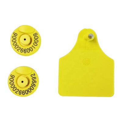 Nhãn tai RFID cho gia súc Cừu dê heo với độ căng 300N 17cm Khoảng cách đọc Tiêu chuẩn IEC