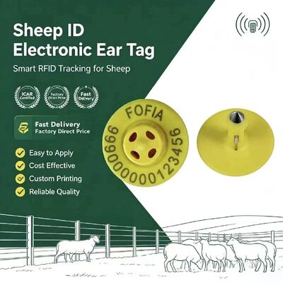 Thẻ tai điện tử TPU 134,2kHz với phạm vi đọc 10cm cho lợn, gia súc, cừu