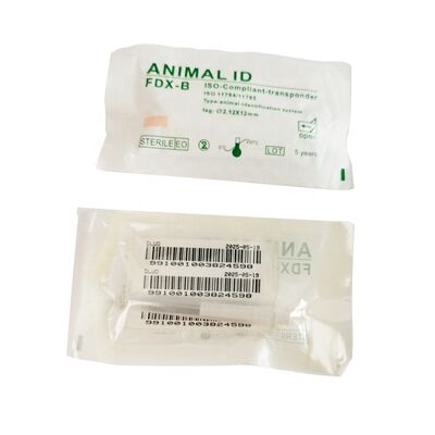 Fofia RFID 134.2kHz ICAR Chứng nhận loại phân chia ID động vật Microchip 2.12 * 12mm Mô hình ZS005 Vật liệu chống nước Mới 1,5 năm