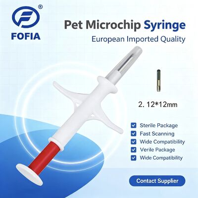 Fofia 2026 Mới Bán Chạy RFID 134.2kHz Chất Liệu PP Chip Điện Tử Nhận Dạng Động Vật Chống Thấm Nước Sử Dụng Trong Trang Trại Thú Cưng Tiêm 1.5 Năm Thẻ Tai RFID