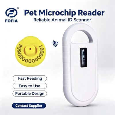 Fofia PT160 Máy Đọc Chip RFID Thẻ Động Vật Bằng Nhựa Cầm Tay 134.2kHz Màn Hình OLED Pin Lithium USB Chứng nhận CE ISO
