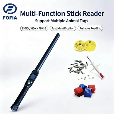 FOFIA Kiểm soát không thấm nước tầm xa 134.2kHz RFID Ear Tag Reader ISO11784/5 Protocol 30-100cm Khoảng cách đọc Vật liệu PVC cho nông nghiệp