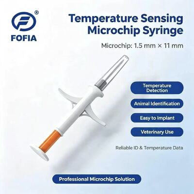 ICAR chứng nhận Fofia mới cảm biến nhiệt độ Microchip nóng RFID PP Animal ID chống nước cho chó & mèo vật nuôi 1.5 năm bảo hành