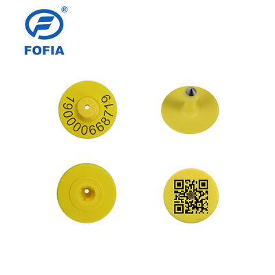 Thẻ tai RFID UHF điện tử chống nước TPU 5.7mm màu vàng ET933+Chip T901 Bảo hành 5 năm Dùng cho gia súc Fofia