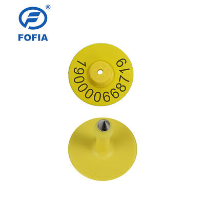 Thẻ tai RFID UHF điện tử chống nước TPU 5.7mm màu vàng ET933+Chip T901 Bảo hành 5 năm Dùng cho gia súc Fofia