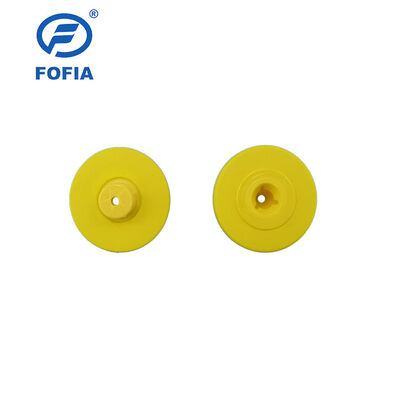 Nhãn mới UHF điện tử chống nước RFID TPU 5.7mm màu vàng nhãn tai động vật ET933 + T901 chip 5 năm bảo hành Fofia Sản xuất sử dụng gia súc