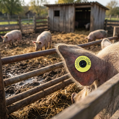 New Fofia Full ICAR ET908 Cow RFID LF Ear Tag Vật liệu TPU 350N Tension 5 năm Bảo hành ISO11784/5 Tiêu chuẩn sử dụng trang trại
