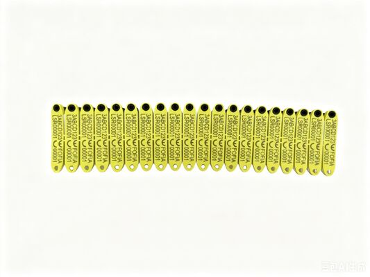 Thẻ tai điện tử RFID Fofia HDX chống chịu nhiệt độ cao, chống rơi, mã laser ET969 cho cừu vàng 1.5"