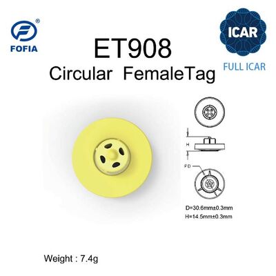 New Full ICAR LF Waterproof RFID TPU Yellow Animal Ear Tags 14.5mm ET908+T901 Chips 5 năm bảo hành Fofia Sản phẩm sử dụng gia súc