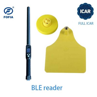 Thẻ tai RFID FOFIA ICAR LF bền chống nước màu vàng TPU cho bò, lợn, cừu ET908+T905 Chip EM4305 Bảo hành 5 năm 14.5mm