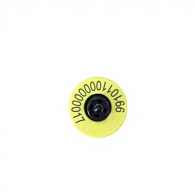 Thẻ tai động vật chống nước ICAR ET908+T901 RFID LF TPU màu vàng 14.5mm cho bò, trâu, bảo hành 5 năm