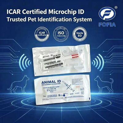 Fofia New ICAR chứng nhận RFID 134.2kHz PP Animal ID Microchip chống nước cho chó & mèo Sử dụng Bảo hành 1,5 năm