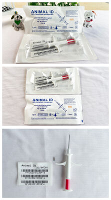 FOFIA ZS007 ICAR được chứng nhận 134.2kHz RFID Ear Tag Animal Microchip FDX/EM4305 IP67 Không thấm nước trắng PP 1.4x8mm Chó mèo vật nuôi