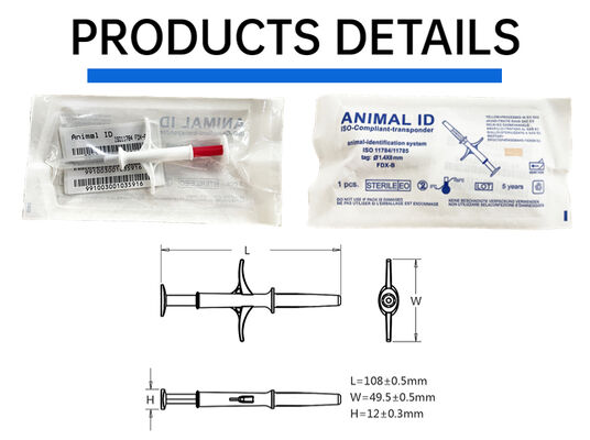 FOFIA ZS007 ICAR được chứng nhận 134.2kHz RFID Ear Tag Animal Microchip FDX/EM4305 IP67 Không thấm nước trắng PP 1.4x8mm Chó mèo vật nuôi
