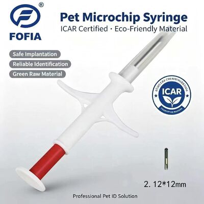 2026 2.12 * 12mm bán nóng Fofia RFID 134.2kHz Microchip động vật ZS006 với IP67 Kiểm tra nước cho bò thỏ tiêm thú cưng