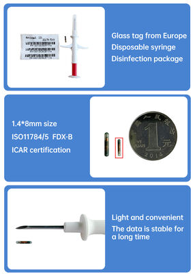 FOFIA ZS007 ICAR Certified 134.2kHz RFID Animal Microchip FDX/EM4305 IP67 Waterproof White PP 1.4x8mm Dog Cat Rabbit Cattle New