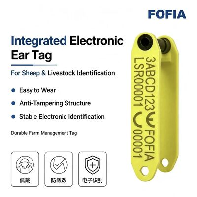 Fofia HDX ET969 mới chống nhiệt độ cao chống rụng vàng TPU Laser-coded Sheep Ear Tag RFID Chip Animal Tracking