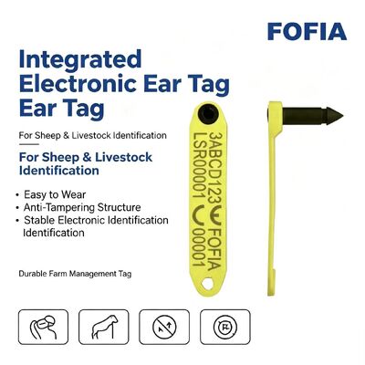 Thẻ tai RFID điện tử chống rơi tích hợp chịu nhiệt Fofia ET969 màu vàng cho cừu