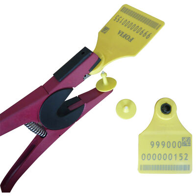 FOFIA mới kim loại nhôm hợp kim trang trại động vật tai thẻ ứng dụng bộ mã hóa laser bò lợn cừu ngựa 3 tháng bảo hành