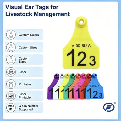 Thẻ tai bò nhựa RFID FOFIA ET921 mới Chất liệu TPU cho trang trại bò, cừu & lợn sử dụng có số