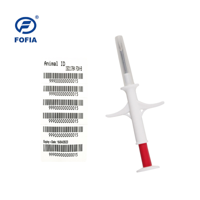 ISO11784/5 fdx-b 15 chữ số nhận dạng Microchip cấy ghép với6 nhãn mã vạch dính