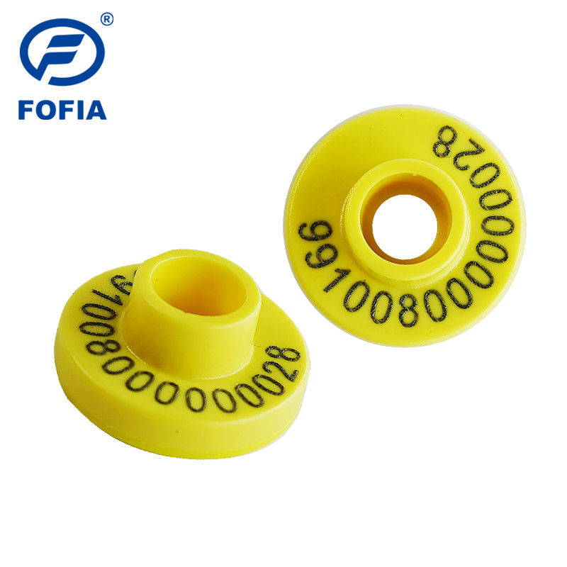 ICAR chứng nhận 134.2kHz FDX-B RFID thẻ tai điện tử với độ căng 350N cho xác định gia súc để theo dõi động vật