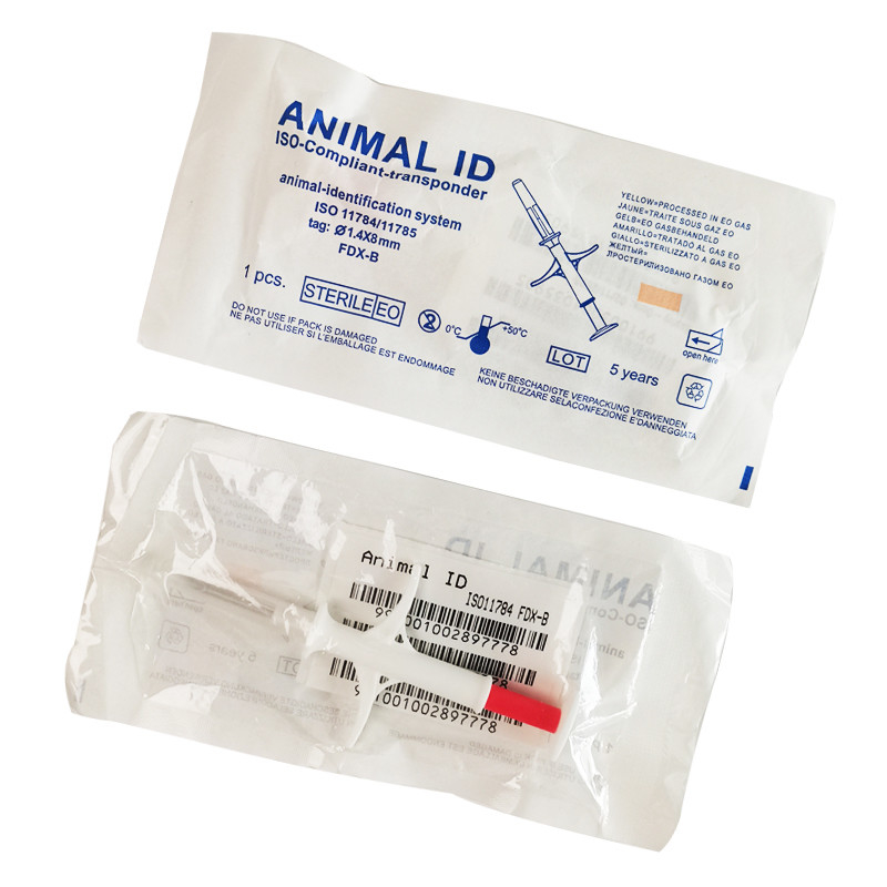 Nhãn microchip cấy ghép EO khử trùng số 15 chữ số phổ quát số chip động vật