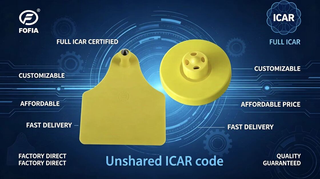 Nhãn tai điện tử bền vững được chứng nhận ICAR đầy đủ để theo dõi và xác định gia súc hỗ trợ theo dõi gia súc và truy xuất dấu vết trang trại