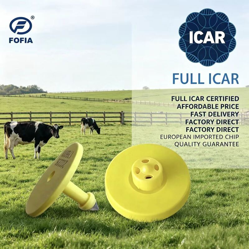 Nhãn tai điện tử thiết kế TPU bền được chứng nhận ICAR để theo dõi gia súc và các hệ thống quản lý gia súc toàn diện