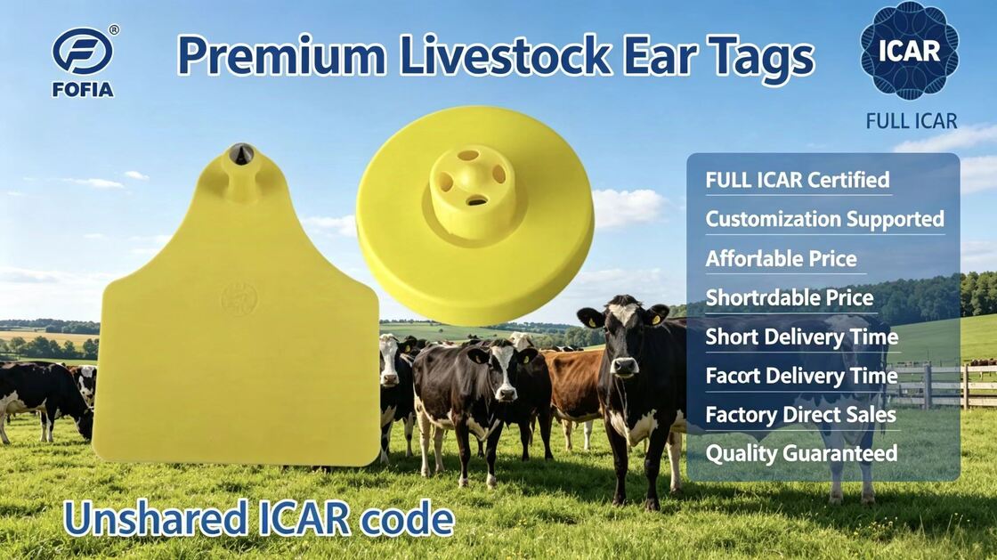 Nhãn tai điện tử thiết kế TPU bền được chứng nhận ICAR để theo dõi gia súc và các hệ thống quản lý gia súc toàn diện