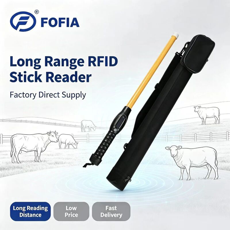 FOFIA PT280 134.2kHz RFID Reader PVC NLIS Úc ICAR Chứng nhận ID gia súc 7000 hồ sơ Lưu trữ 10-20cm Khoảng cách đọc ISO